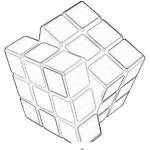 Dibujo para colorear Dibujo De Cubo De Rubik Desordenado Para Pintar Y Colorear De Varios Colores
