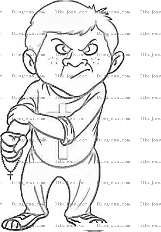 Dibujo para colorear Dibujo De Nino Cristiano Pero Peleonero Para Pintar Y Colorear Chico Que Practica El Mas Vale Dar Que Recibir