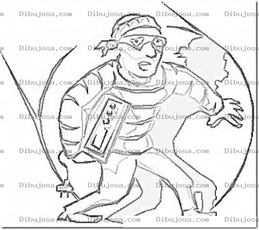 Dibujo para colorear Cachado Infraganti Sorprendido En El Acto Dibujo De Ladron Descubierto En Pleno Robo Para Pintar Y Colorear
