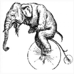 Dibujo para colorear Dibujo De Elefante En Bicicleta Para Pintar Y Colorear
