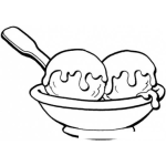 Dibujo para colorear Colorear helado de 2 bolas