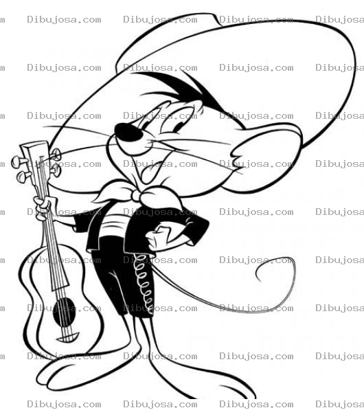 Dibujo para colorear Dibujo De Speedy Gonzalez Para Pintar Y Colorer Al Ratoncito Spidy Gonzales