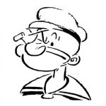 Dibujo para colorear Dibujo De Popeye Para Pintar Y Colorear La Cara De Popelle