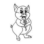 Dibujo para colorear Dibujo De Gordo Puerquito Enamorado Para Pintar Y Colorear