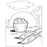 Dibujo para colorear Panes Y Pescados Para Pintar Y Colorear