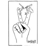 Dibujo para colorear Dedos Peleando Para Pintar Y Colorear