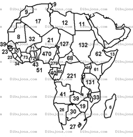 Dibujo para colorear Mapa De Africa Para Pintar Y Colorear
