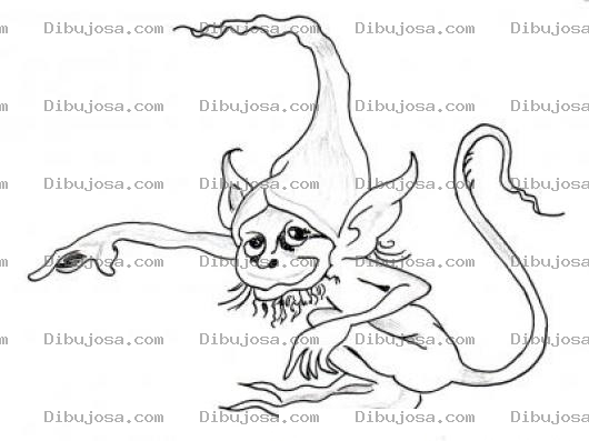 Dibujo para colorear Dibujo De Duende Gargola Para Pintar Y Colorear