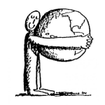Dibujo para colorear Dibujo De Hombre Abrazando Al Mundo Para Pintar Y Colorear El Dia De La Tierra