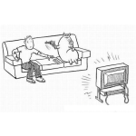 Dibujo para colorear Dibujo De Cerdo Con Pistola Para Que No Le Cambien El Canal De Television