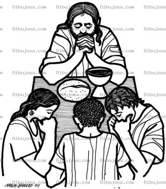 Dibujo para colorear Dibujo De Familia Orando Por Los Alimentos Para Pintar Y Colorear