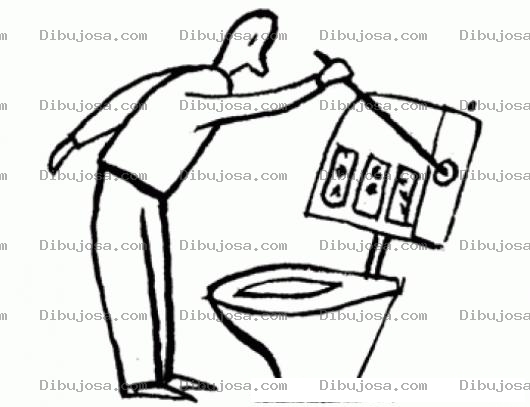 Dibujo para colorear Sanitario En Las Vegas Para Pintar Y Colorear Dibujo De Retrete De Maquinita De Apuestas