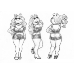 Dibujo para colorear Sesy Peggy Dibujo De La Cerdita Pegy En Minifalda Para Pintar Y Colorear