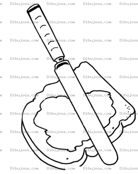 Dibujo para colorear Colorear pan con mermelada