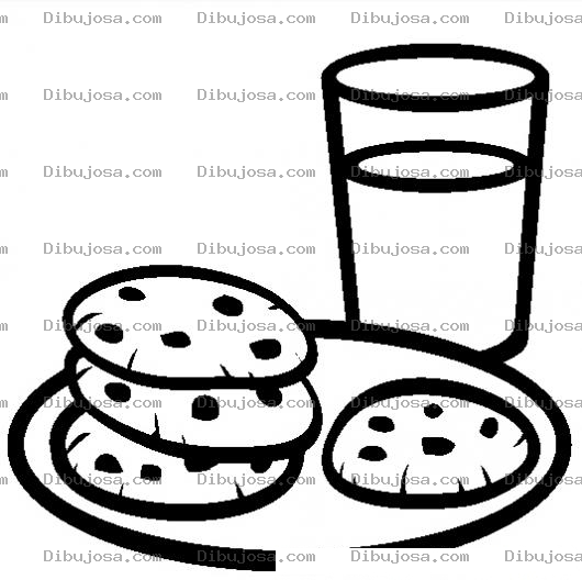 Dibujo para colorear Colorear galletas con leche