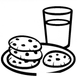 Dibujo para colorear Colorear galletas con leche