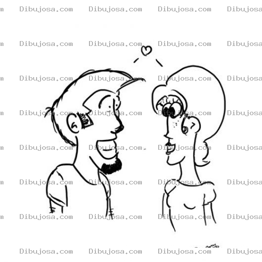 Dibujo para colorear Amigos Enamorados Para Pintar Y Colorear