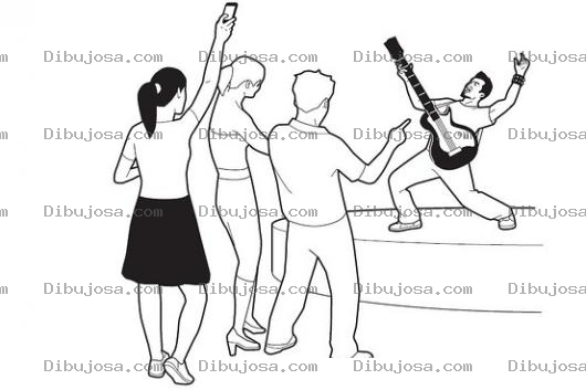 Dibujo para colorear Rockero Con Guitarra Para Pintar Y Colorear Concierto De Rock