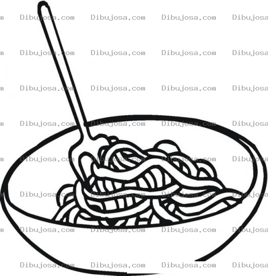 Dibujo para colorear Colorear espagueti