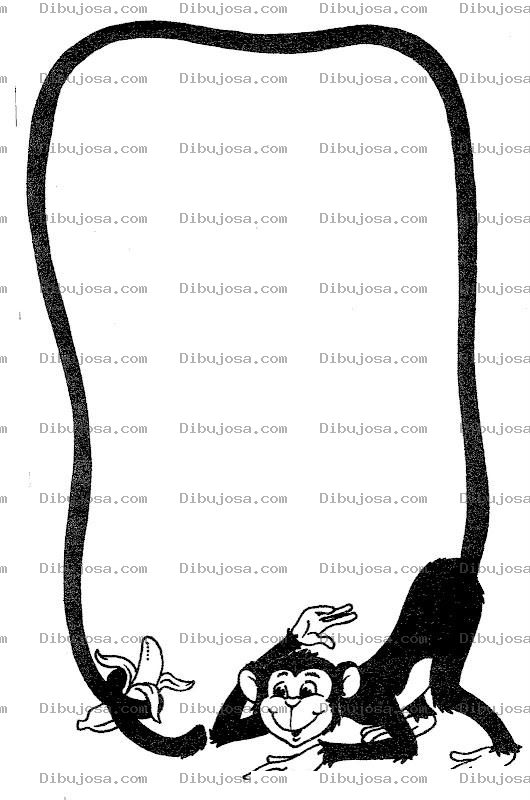 Dibujo para colorear Dibujo De Mono Formando Un Cartel Con Su Cola Para Pintar Y Colorear