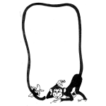 Dibujo para colorear Dibujo De Mono Formando Un Cartel Con Su Cola Para Pintar Y Colorear