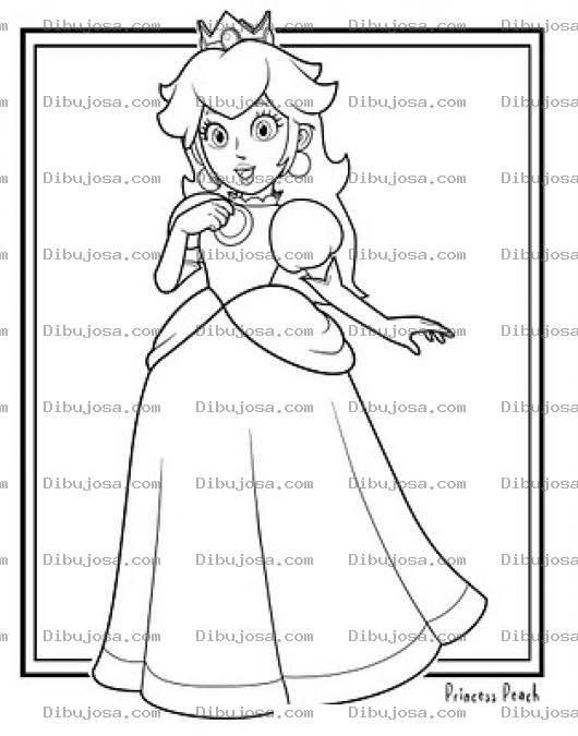 Dibujo para colorear Dibujo De La Princesa De Mario Bros Para Pintar Y Colorear