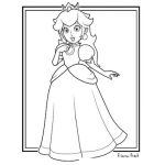 Dibujo para colorear Dibujo De La Princesa De Mario Bros Para Pintar Y Colorear