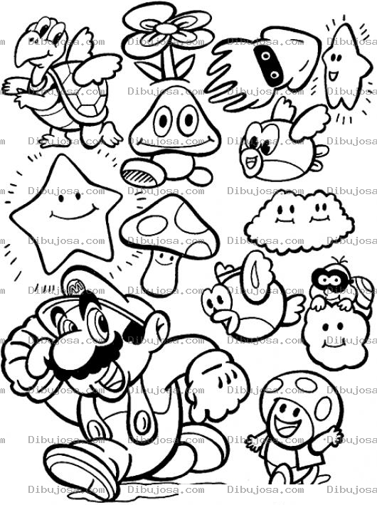 Dibujo para colorear Dibujos Para Recortar Y Pintar Elementos De Super Mario Bros