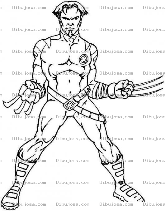 Dibujo para colorear Dibujo De Wolverine Con Garras Para Pintar Y Colorear