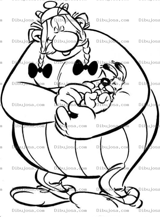 Dibujo para colorear Dibujo De Obelix Con El Perrito Dogmatix Para Pintar Y Colorear