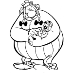 Dibujo para colorear Dibujo De Obelix Con El Perrito Dogmatix Para Pintar Y Colorear