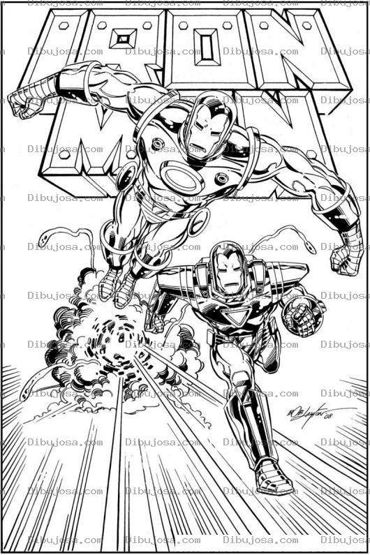 Dibujo para colorear Dibujo De Ironman Volando Para Pintar Y Colorear A Iron Man