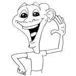 Dibujo para colorear Dibujo De Hombre Escuchando Para Pintar Y Colorear