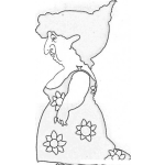 Dibujo para colorear Dibujo De Suegra Con Vestido De Flores Para Pintar Y Colorear