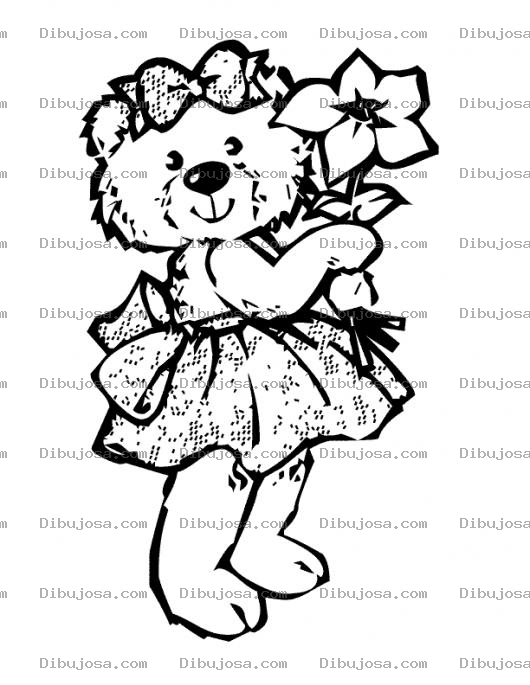 Dibujo para colorear Dibujo De Osita Con Vestido Para Pintar Y Colorear