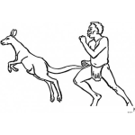 Dibujo para colorear Dibujo De Canguro Y Nativo Australiano Para Pintar Y Colorear