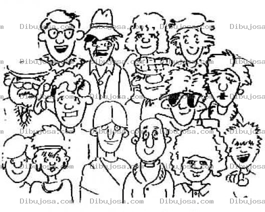 Dibujo para colorear Dibujo De Mucha Gente Para Pintar Y Colorear