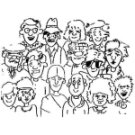 Dibujo para colorear Dibujo De Mucha Gente Para Pintar Y Colorear