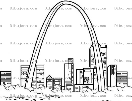 Dibujo para colorear El Arco De La Ciudad Para Pintar Y Colorear