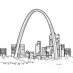 Dibujo para colorear El Arco De La Ciudad Para Pintar Y Colorear
