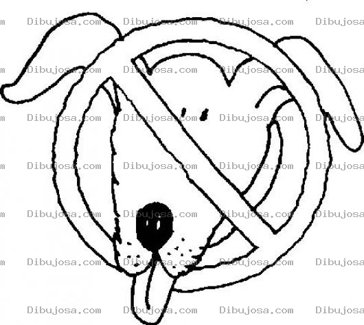 Dibujo para colorear Signo De No Se Permiten Perros Para Pintar Y Colorear