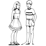 Dibujo para colorear Dibujo De Nina Y Nino Para Pintar Y Colorear