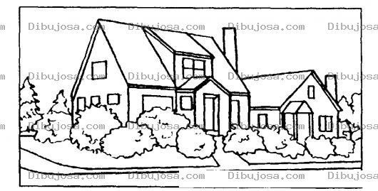 Dibujo para colorear Casa De Esquina Para Pintar Y Colorear