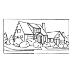 Dibujo para colorear Casa De Esquina Para Pintar Y Colorear