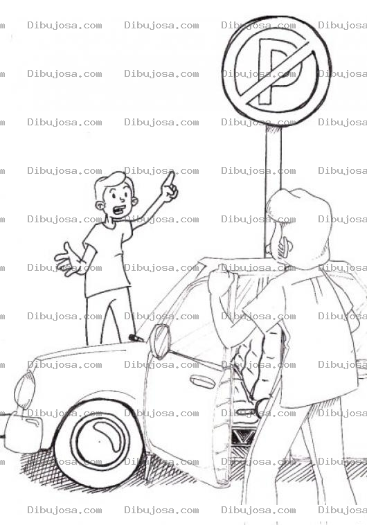 Dibujo para colorear Signo De No Parquear Para Pintar Y Colorear