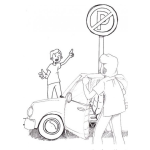 Dibujo para colorear Signo De No Parquear Para Pintar Y Colorear