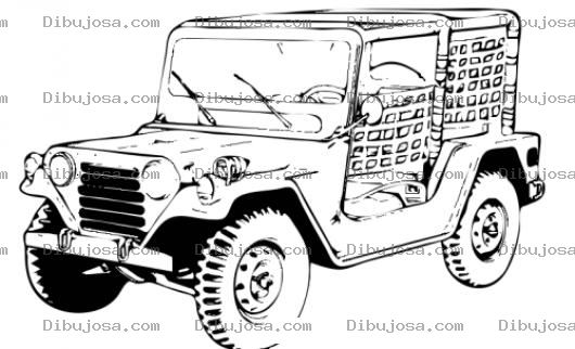 Dibujo para colorear Dibujo De Jeep Militar Para Pintar Y Colorear