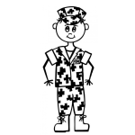 Dibujo para colorear Dibujo De Soldado En Servicio Para Pintar Y Colorear Soldado De Alta