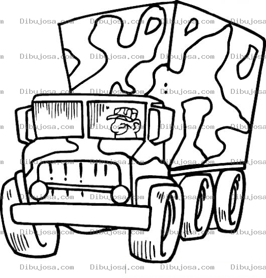 Dibujo para colorear Camion Del Ejercito Para Pintar Y Colorear