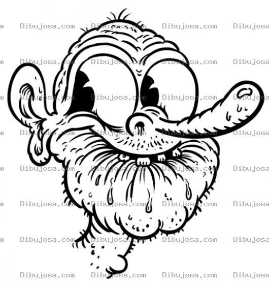 Dibujo para colorear Viejo Rabo Verde Dibujo De Viejo Feo Y Coscolino Para Pintar Y Colorear